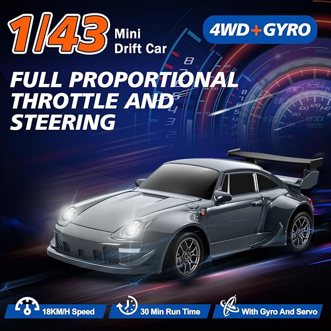 Porsche gt3 rs Mini RC Drift Car with Gyro