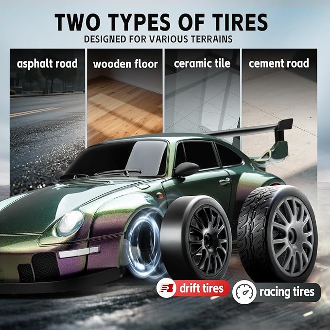 RC Drift Car, Remote Control Vehicle with LED Lights